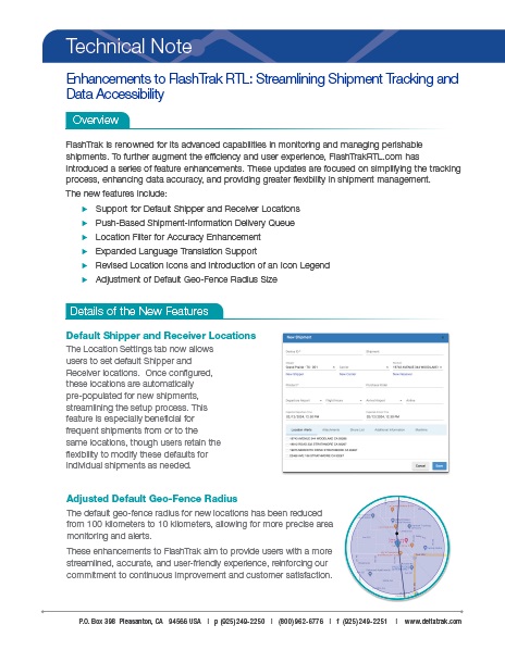 Enhancements to FlashTrak RTL: Streamlining Shipment Tracking and Data Accessibility