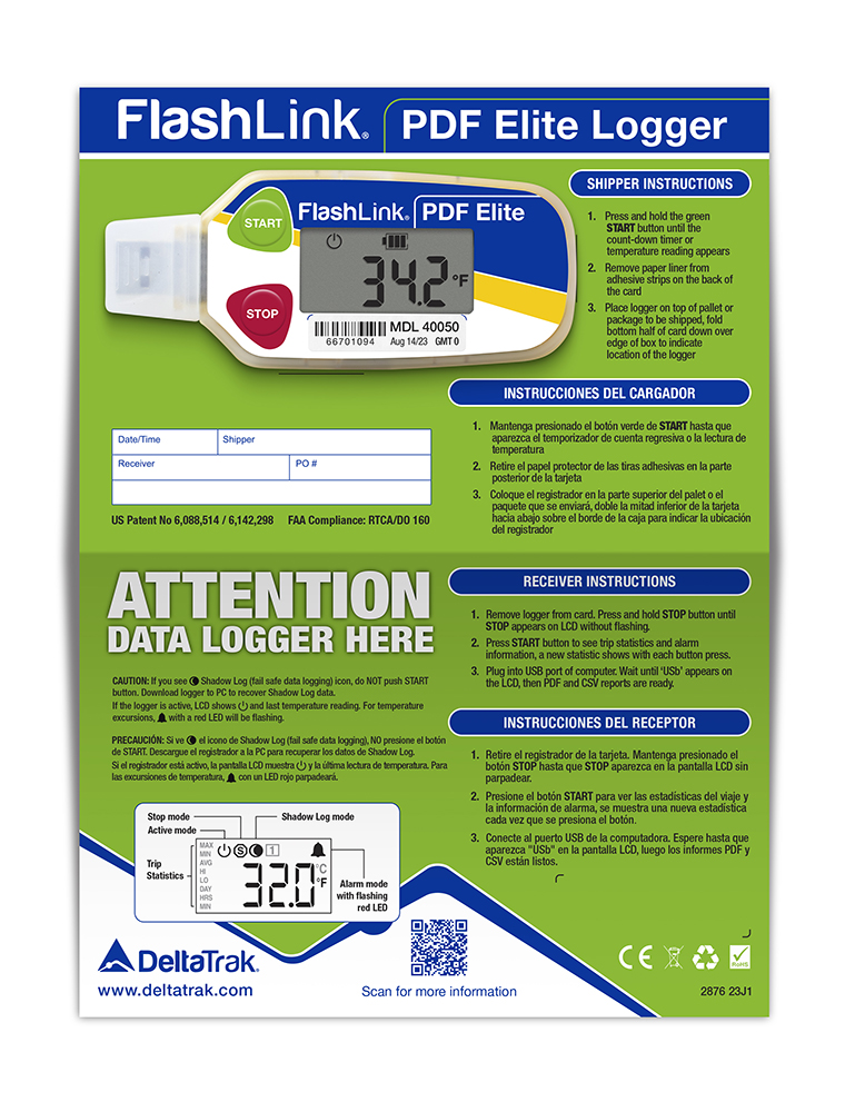  FlashLink<sup>®</sup> USB PDF -80C In-Transit Logger